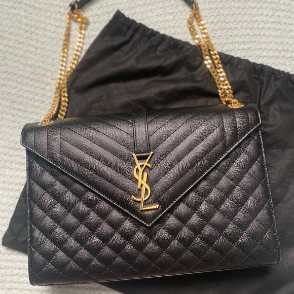 YSL Large Envelope Bag in Noir - Picture 4 of 12